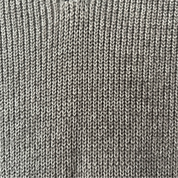 Kenneth Cole Reaction LG Sweater Heather Gray Faux epaulets Mock Neck 1/4 Zip EC - Picture 3 of 8